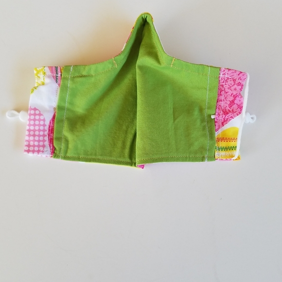 SOLD**  Hand Crafted Pastel Hearts Adult Face Mask - Picture 3 of 5